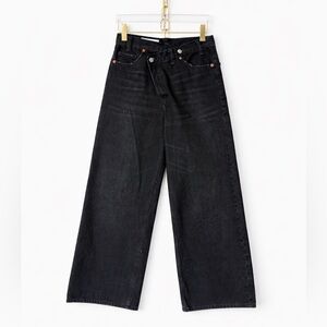 ZARA TRF High-waisted Wide leg Crossover Jeans (2)
